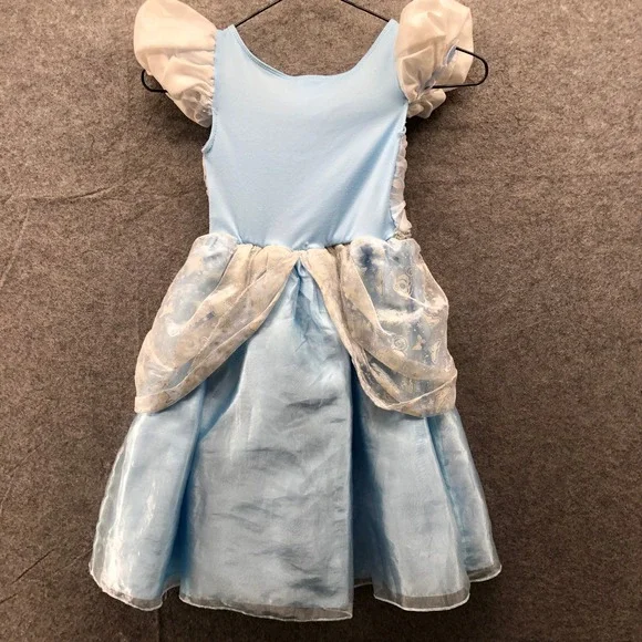 Disney Cinderella Costume Dress Girls 3T Blue Puff Sleeve Dress Up Pretend Play - Picture 2 of 8